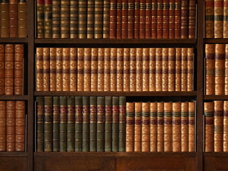 Shelves of books in a library